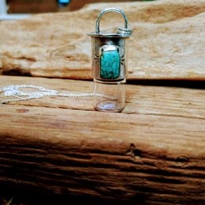 Sterling silver and Turquoise rollerball Necklace